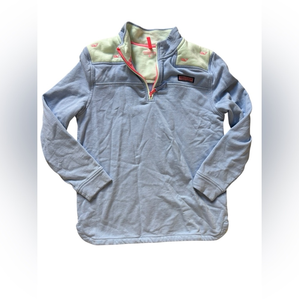 Vineyard Vines Pullover Kids youth XL 16 Multicolor Pastel 1/4 Zip Girl Purple✅